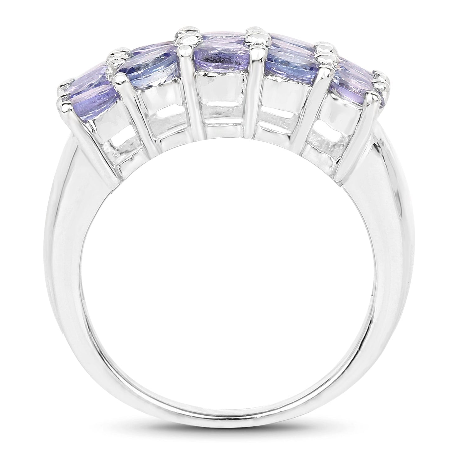 2.55 Carat Genuine Tanzanite Sterling Silver Engagement Ring