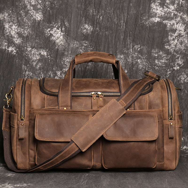 Genuine Crazy Horse Leather Hand Luggage Bag