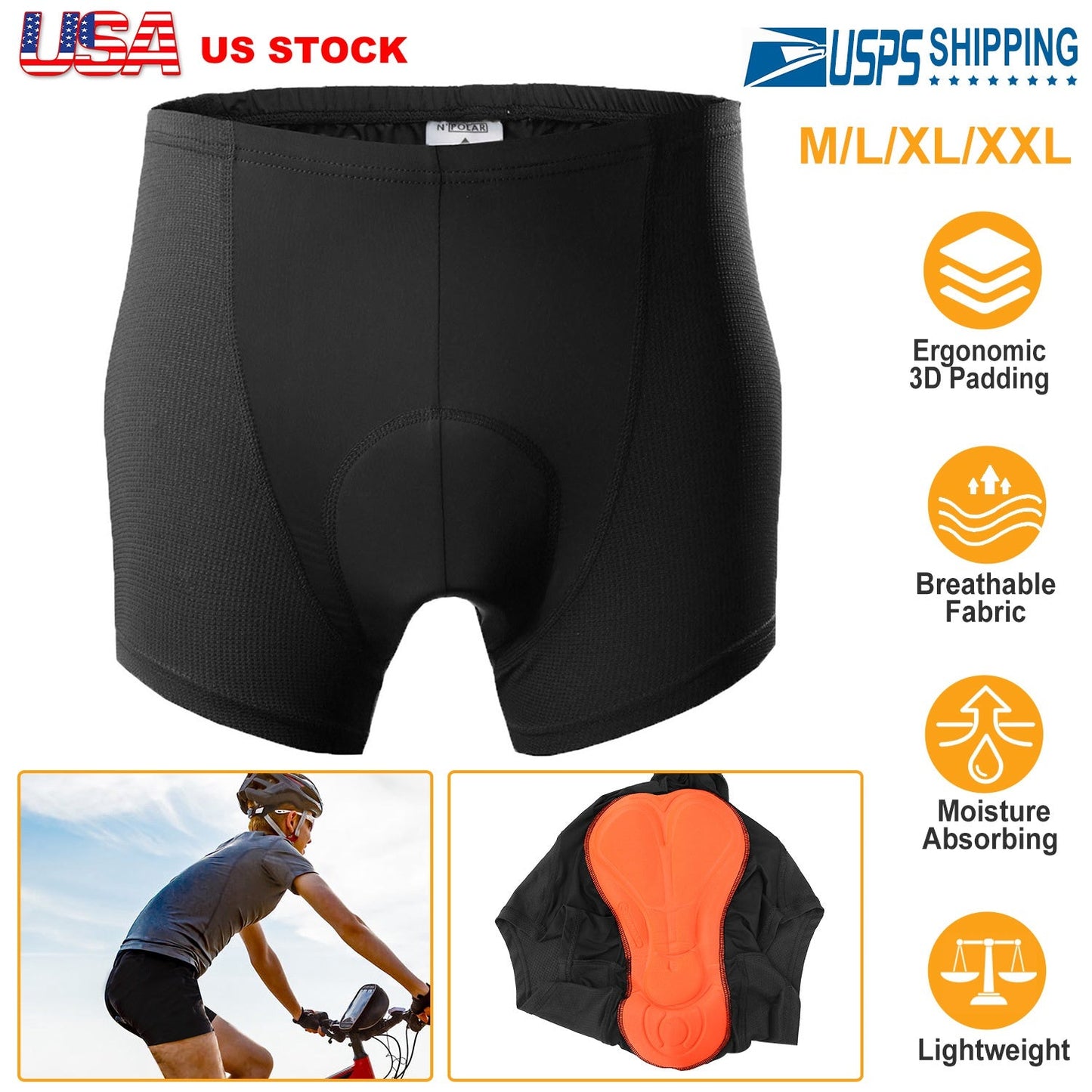 GBruno Men's Cycling Underwear Shorts