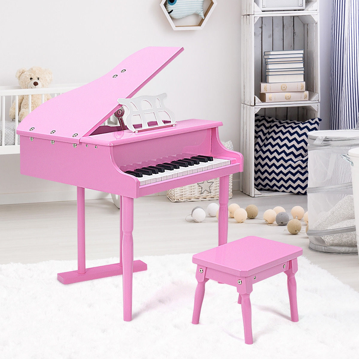Piano de Gran Miniatura de 30 Teclas para Niños - Rosa