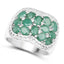 2.20 Carat Genuine Emerald & White Topaz Sterling Silver Ring