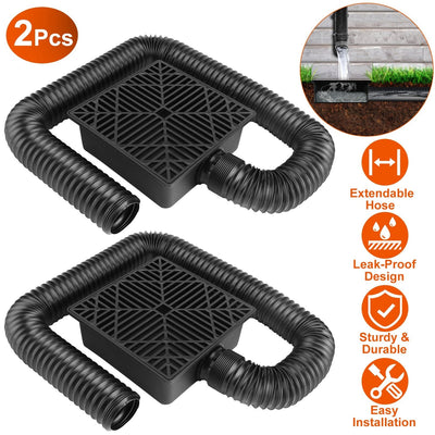 LJG Gutter Downspout Extension with Flexible Hose - 2 Pack
