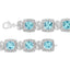 Pulsera de tenis de plata esterlina .925 con topacio azul y diamantes - 7"