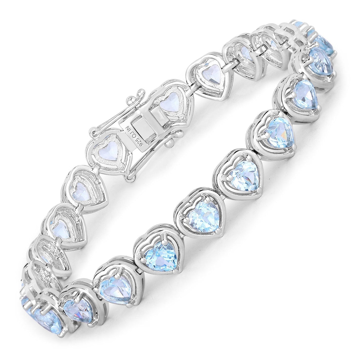 10.50 Carat Genuine Blue Topaz Sterling Silver Bracelet