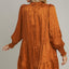 Smocked Leopard Long Sleeve Tiered Dress