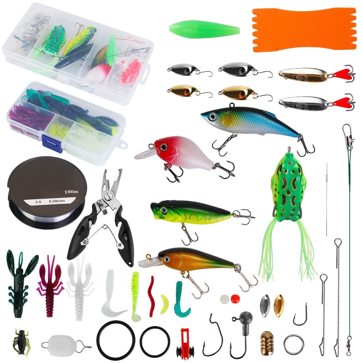 383-Piece Fishing Lure Tackle Kit for Bass Fishing