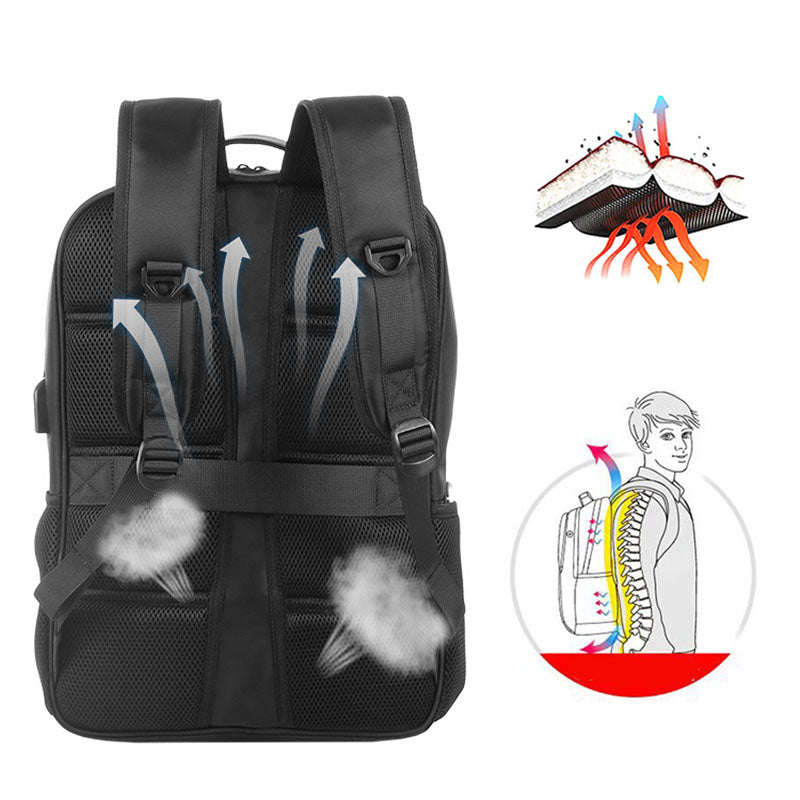 Mochila de senderismo impermeable de nylon con carga solar para hombres