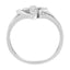 Anillo de Promesa con Cruz y Corazón Acentuado con Diamantes de Oro Blanco de 10K - Talla 7