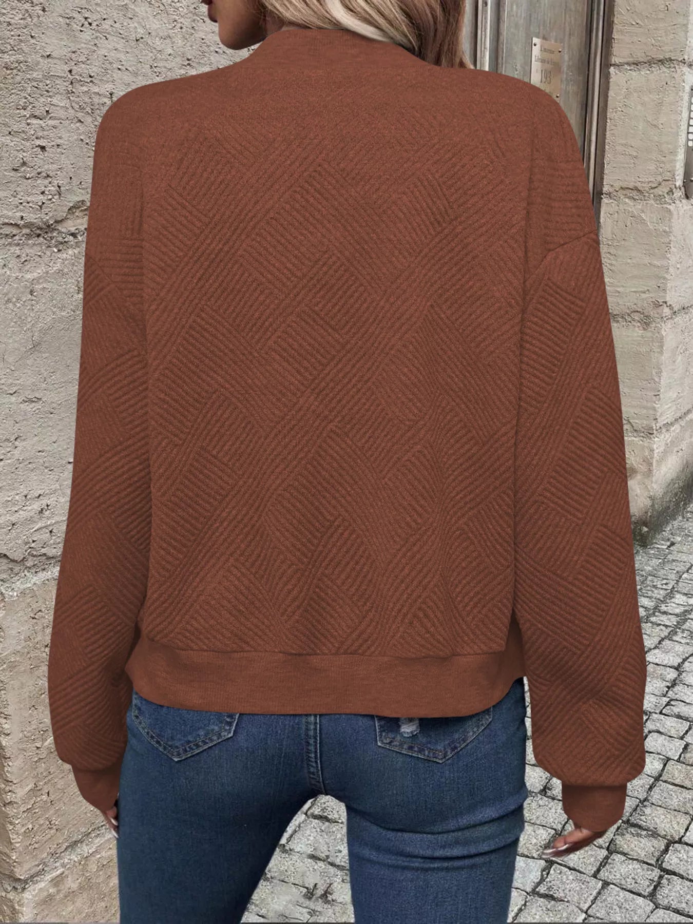 Veste Bomber à Fermeture Éclair Texturée
