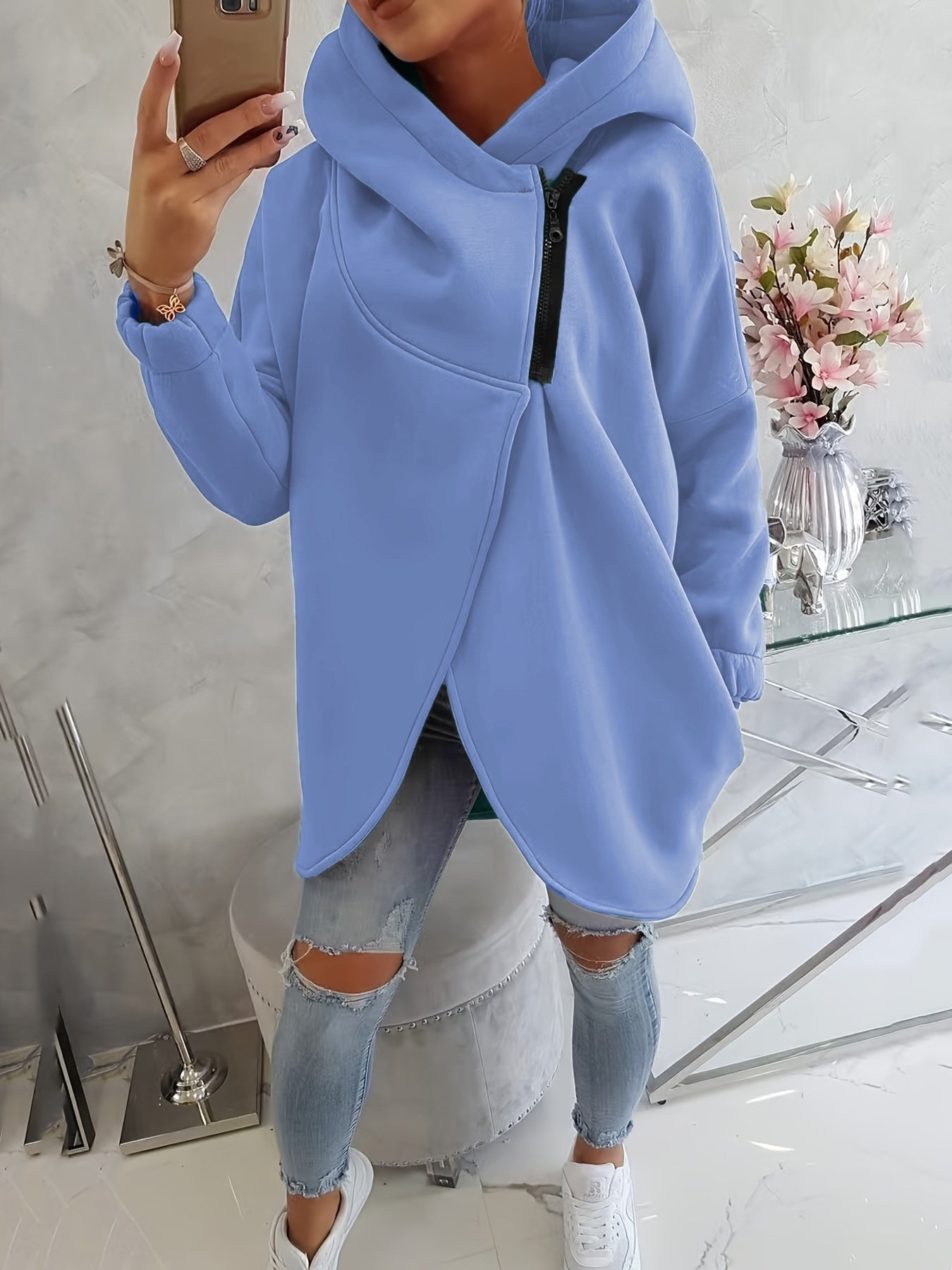 Women's Plus Size Solid Color Overcoat