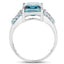 Anillo de plata esterlina con topacio azul de Londres y topacio azul suizo de 4.39 quilates