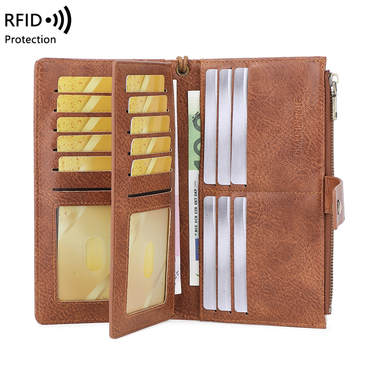 Portefeuille Trifold Multi-Cartes Anti-Magnétique pour Femmes