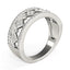 Bague à Motif Carré Sertie de Diamants en Or Blanc 14k