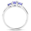 0.90 Carat Genuine Tanzanite Sterling Silver Engagement Ring