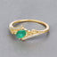 0.51 Carat Zambian Emerald & Diamond 14K Yellow Gold Engagement Ring