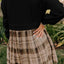 Vintage Plaid Round Neck Long Sleeve Mini Dress Cozy & Stylish Dress Retro Design Dress For Party - Korvel