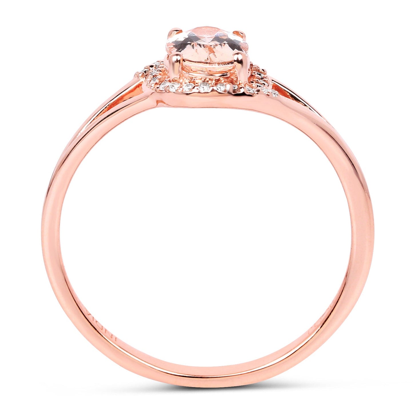 0.78 Carat Morganite and Diamond 14K Rose Gold Engagement Ring
