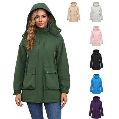 Parka acolchada de forro polar impermeable premium para mujeres