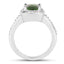 1.67 Carat Chrome Diopside & White Topaz Sterling Silver Ring
