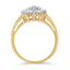 Anillo de cóctel de diamantes en oro amarillo de 10 quilates - Talla 4-1/4