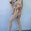 Conjunto de Sudadera Oversized con Abertura y Leggings Acanalados