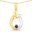 Pendentif en saphir bleu véritable de 0,19 carat en argent sterling