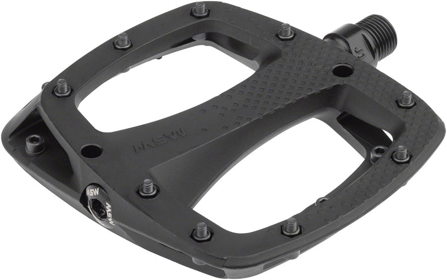 Pédales MSW Thump avec broches remplaçables - Composite de plateforme 9/16" Noir