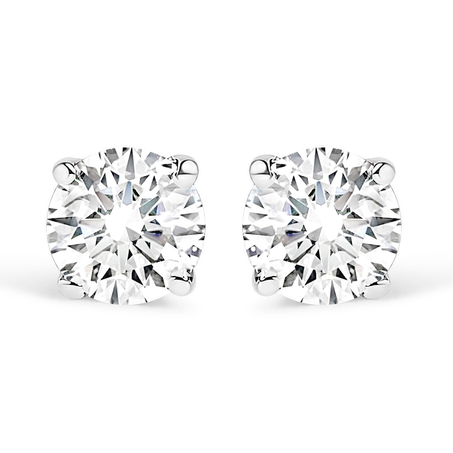 Pendientes de diamantes de oro blanco de 14K certificados por IGI