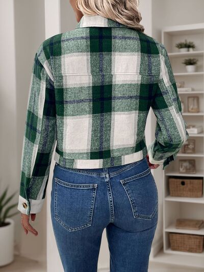 Veste Boutonnée Vert Foncé Chic avec Nœud et Poches