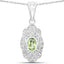 Colgante de Peridoto y Topacio Blanco de 0.55 Quilates en Plata de Ley