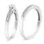 Ensemble de Bague de Fiançailles en Argent Sterling .925 avec Diamant - Taille 7