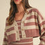 Ensemble de Cardigan Court Rayé et Robe Bodycon