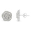 Pendientes de clúster floral de diamantes de corte rosa en oro blanco de 10k
