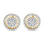Boucles d'oreilles puces en diamant halo en or jaune 10K