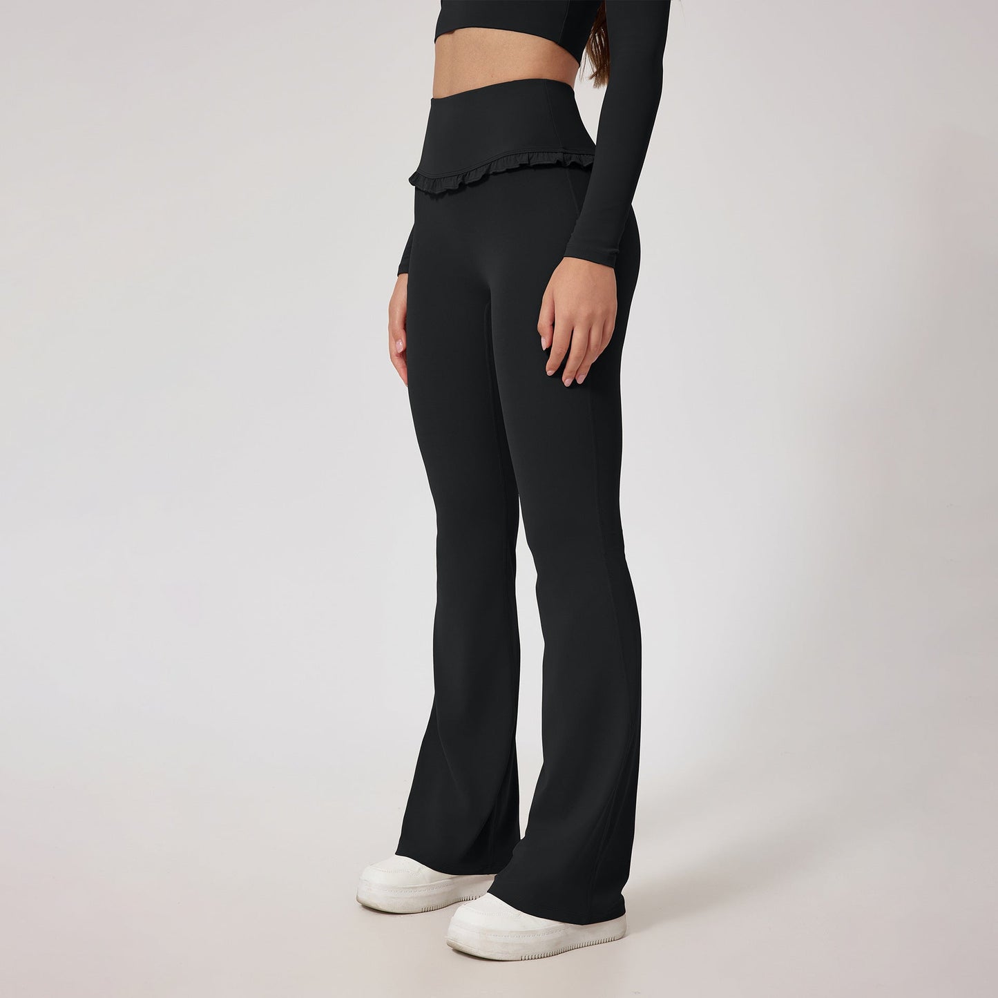 High Waist Hip Lift Lace Nude Feel Yoga Pants Running Fitness - Korvel