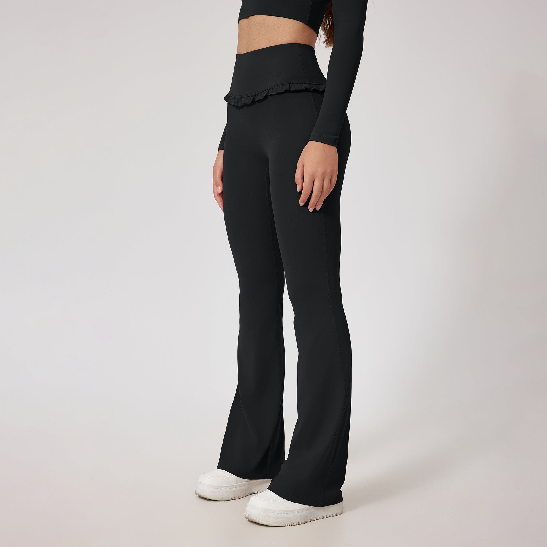 High Waist Hip Lift Lace Nude Feel Yoga Pants Running Fitness - Korvel