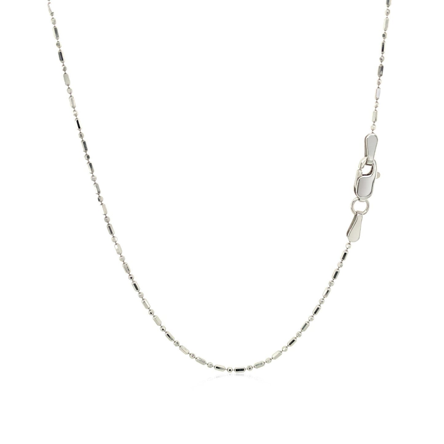 14k White Gold Diamond-Cut Bead Chain - 1.0mm