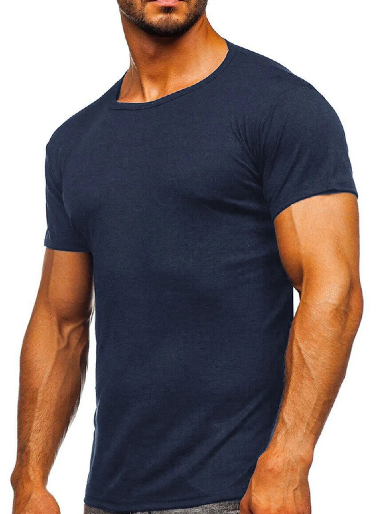Camiseta de Cuello Redondo Clásica para Hombre en Tallas Grandes