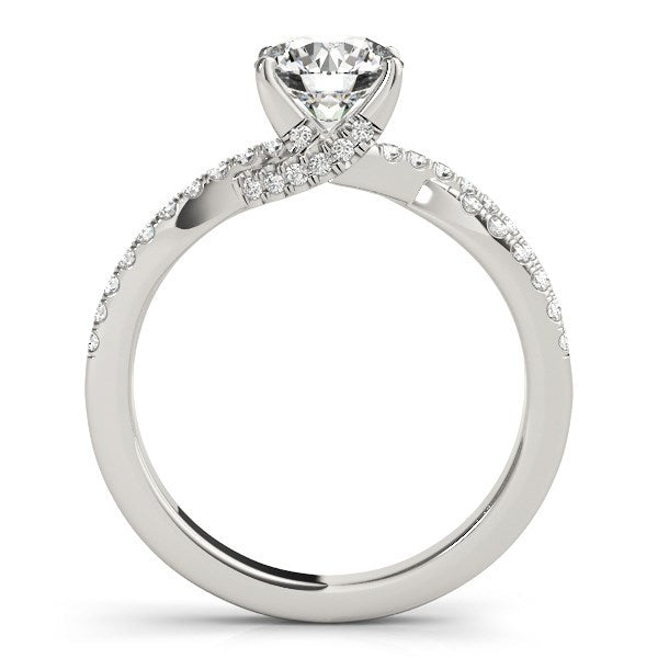 14k White Gold Fancy Prong Split Shank Diamond Engagement Ring