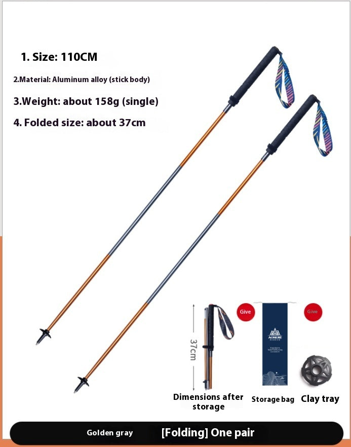 Premium Folding Carbon Trekking Poles for Outdoor Adventures