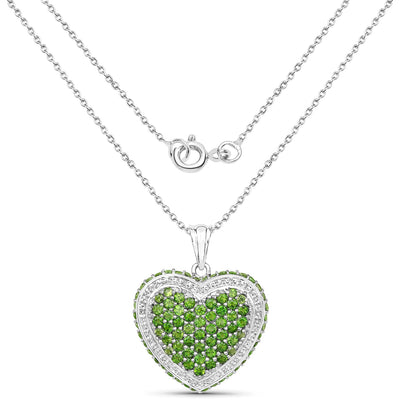 4.62 Carat Genuine Chrome Diopside Sterling Silver Pendant