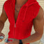 Men's Plus Size Sleeveless Zip Up Hoodie