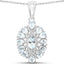 1.89 Carat Genuine Aquamarine & White Topaz Pendant in Sterling Silver