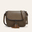 Fashionable Flip-Top Saddle Bag with Tassels
