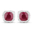 Boucles d'oreilles en argent sterling avec rubis teintés de 6,12 carats et topaze blanche