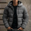 Men's Solid Color Hooded Velvet Cotton Jacket