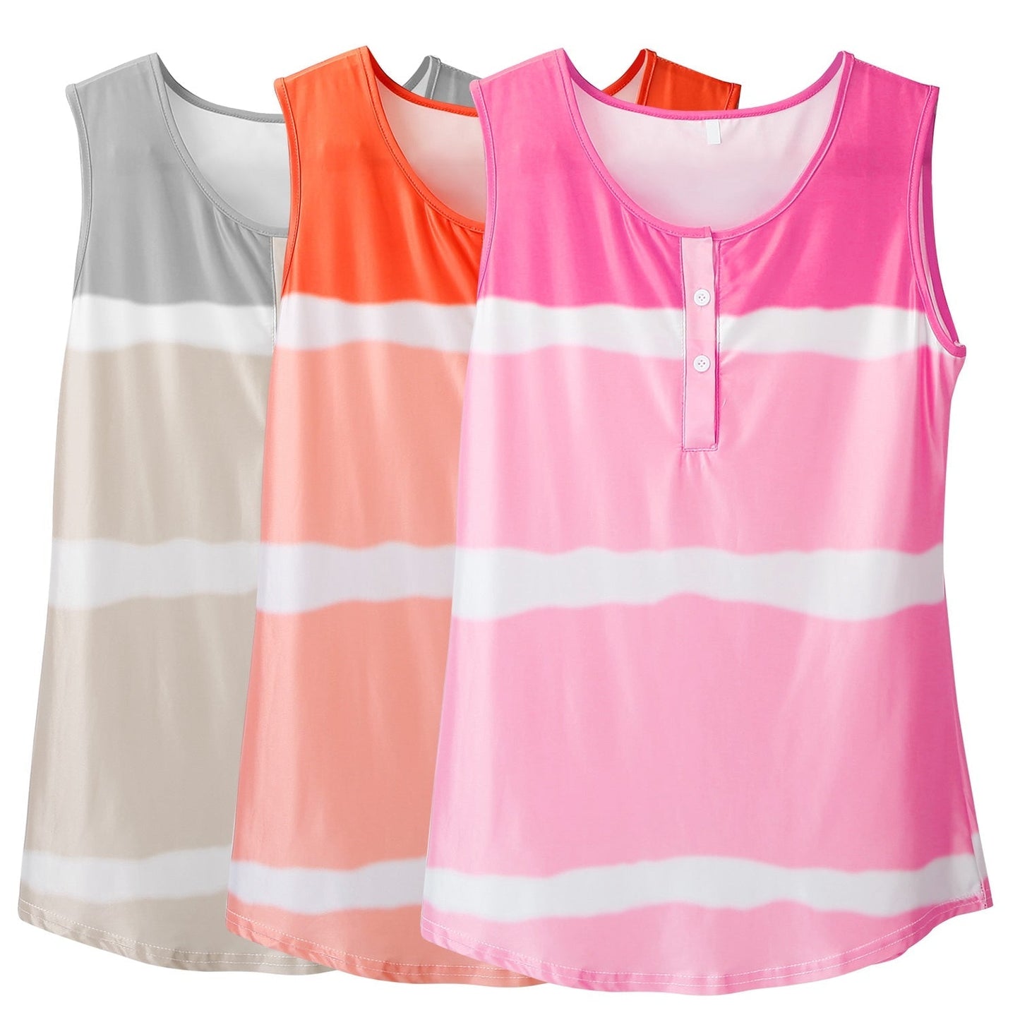 Top sin mangas de tie-dye de talla grande para mujeres