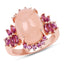 14K Rose Gold Plated Morganite & Rhodolite Sterling Silver Ring