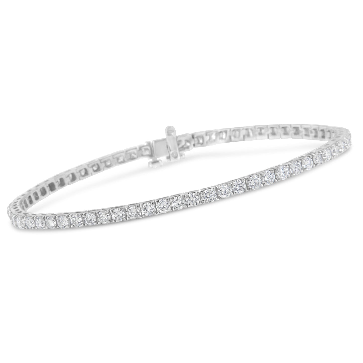 Bracelet de tennis en diamant 4.0 Cttw certifié IGI en or blanc 14K