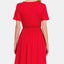 Elegant Surplice Short Sleeve Brushed Dress